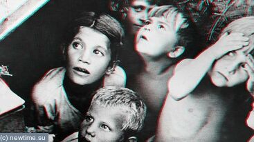 Дети во время фашистской бомбежки под Минском в первые дни войны